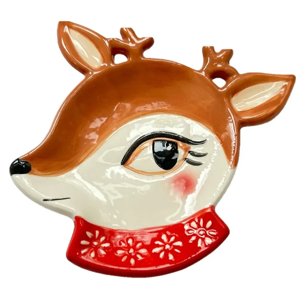 Cracker Barrel Reindeer Stoneware Ceramic Plate Dish Holiday Exclusive